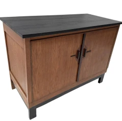 Art Deco Modernist Sideboard or credenza with Black Lacquered Top, 1930s